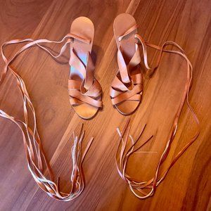 Chloé leather ankle wrap sandal